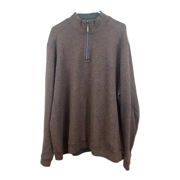 Tommy Bahama Other - Tommy Bahama Sweater Mens XL Brown 1/4 Zip Long Sleeve